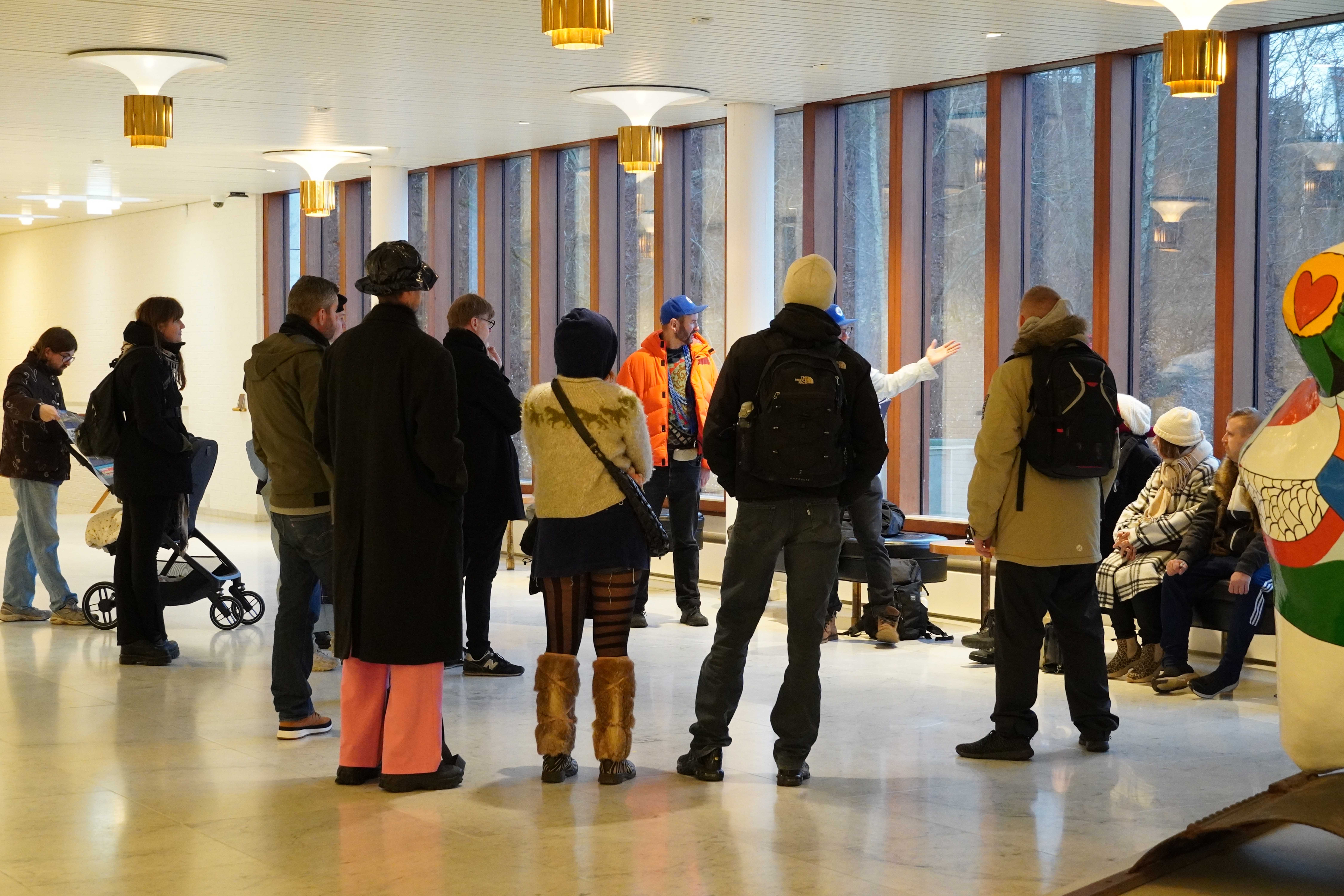 AALBORG ER FREMTIDEN (AALBORG IS THE FUTURE), Performative City Walk, Kristoffer Ørum, f.eks., Aalborg, 2024 (photocredit: Rikke Ehlers Nilsson)